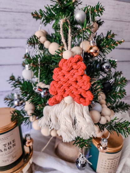 CHRISTMAS TREE ORNAMENT - MACRAME GNOME