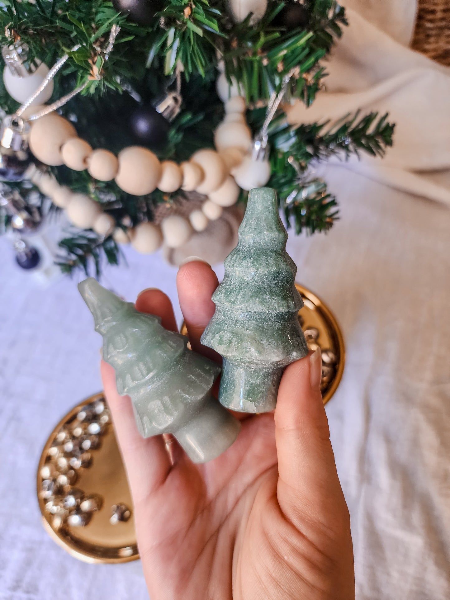 GREEN AVENTURINE CHRISTMAS TREE