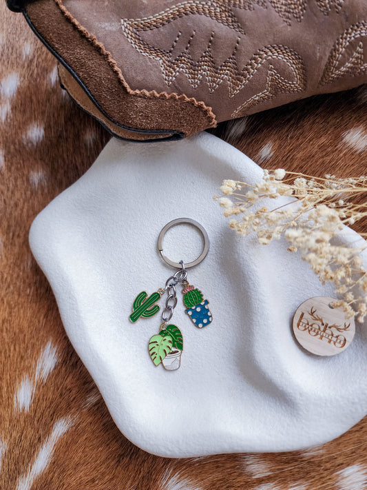 CACTUS & MONSTERA KEYCHAIN