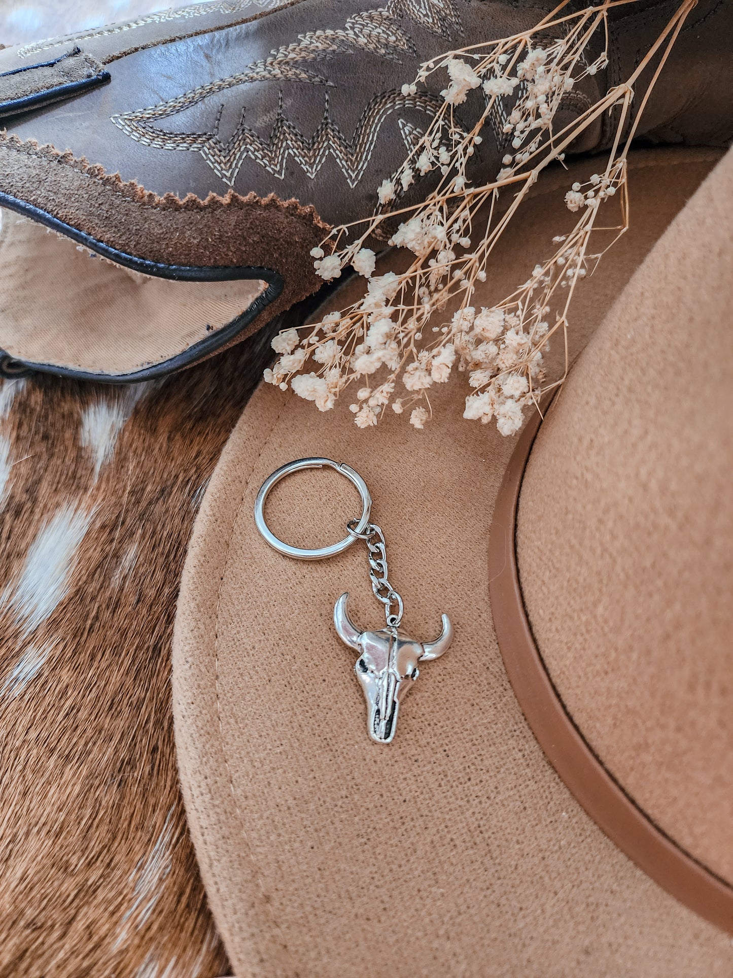 BULL HEAD KEYCHAIN (SILVER)