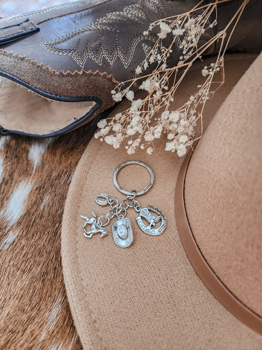 COWGIRL KEYCHAIN (SILVER)