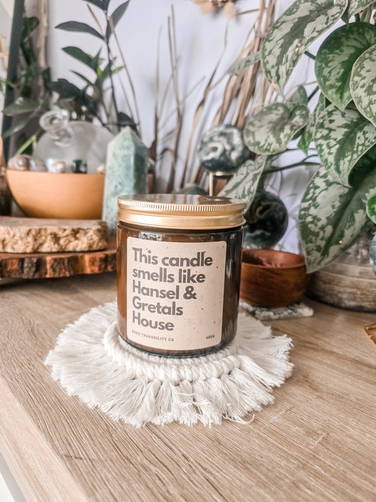 CHRISTMAS SCENTED CANDLE - THIS CANDLE SMELLS LIKE HANSEL & GRETALS HOUSE